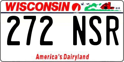WI license plate 272NSR