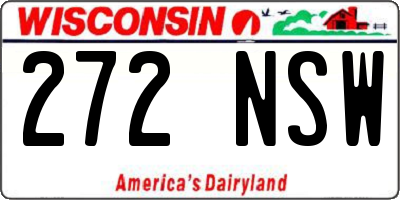 WI license plate 272NSW