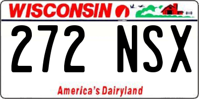 WI license plate 272NSX