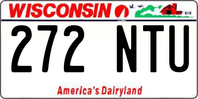 WI license plate 272NTU