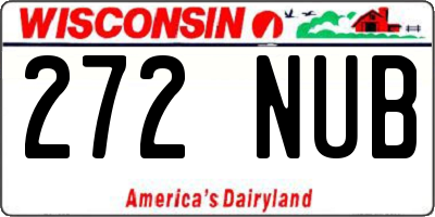 WI license plate 272NUB
