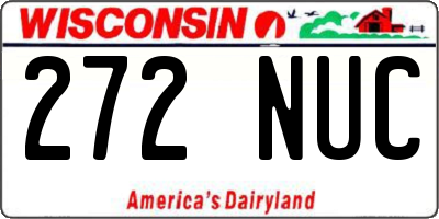 WI license plate 272NUC