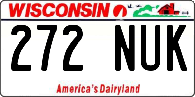 WI license plate 272NUK