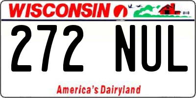 WI license plate 272NUL