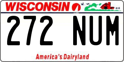WI license plate 272NUM