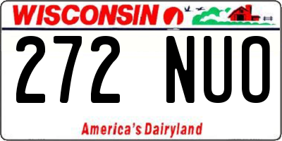 WI license plate 272NUO