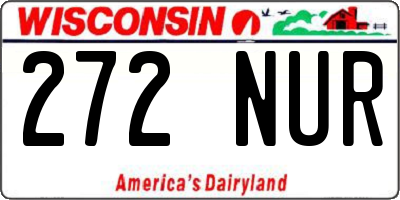 WI license plate 272NUR