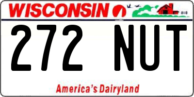 WI license plate 272NUT