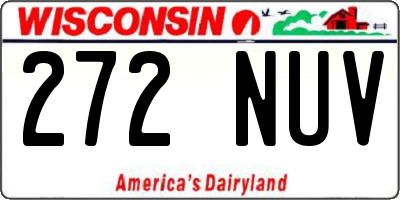 WI license plate 272NUV