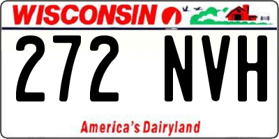 WI license plate 272NVH