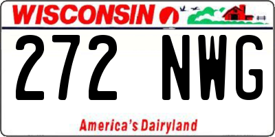 WI license plate 272NWG