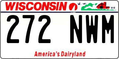 WI license plate 272NWM