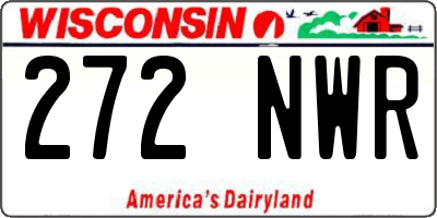 WI license plate 272NWR