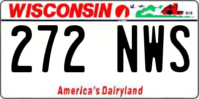 WI license plate 272NWS