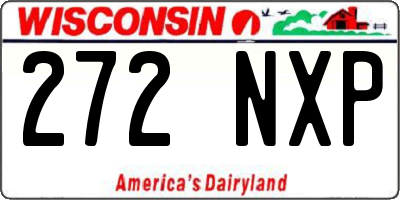 WI license plate 272NXP