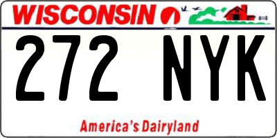 WI license plate 272NYK