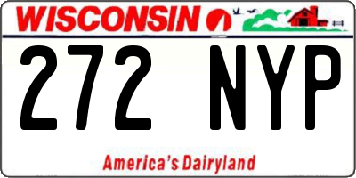 WI license plate 272NYP