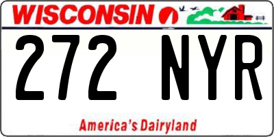 WI license plate 272NYR
