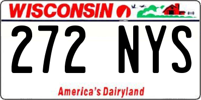 WI license plate 272NYS