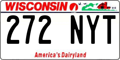 WI license plate 272NYT