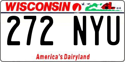 WI license plate 272NYU