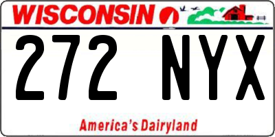 WI license plate 272NYX