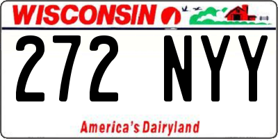 WI license plate 272NYY