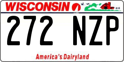 WI license plate 272NZP