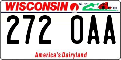 WI license plate 272OAA