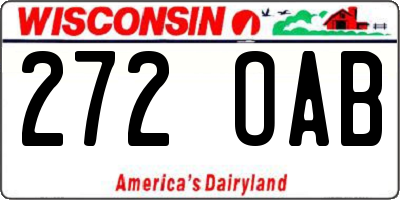 WI license plate 272OAB