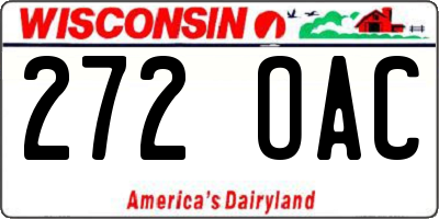 WI license plate 272OAC