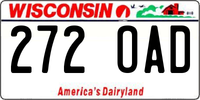 WI license plate 272OAD