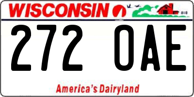WI license plate 272OAE