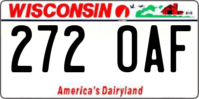 WI license plate 272OAF