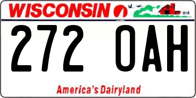 WI license plate 272OAH