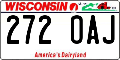 WI license plate 272OAJ