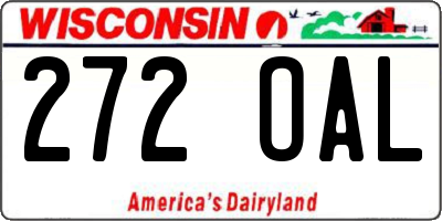 WI license plate 272OAL