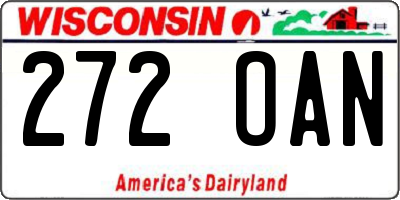 WI license plate 272OAN
