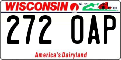 WI license plate 272OAP