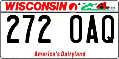 WI license plate 272OAQ