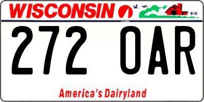 WI license plate 272OAR