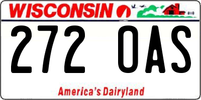 WI license plate 272OAS