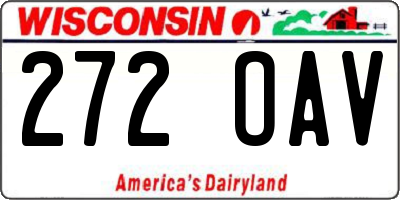 WI license plate 272OAV