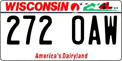 WI license plate 272OAW