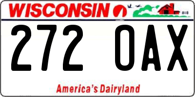 WI license plate 272OAX
