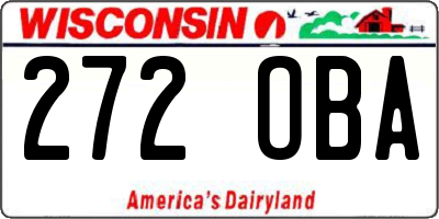 WI license plate 272OBA