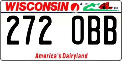 WI license plate 272OBB