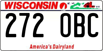 WI license plate 272OBC