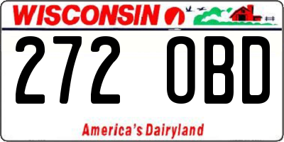 WI license plate 272OBD