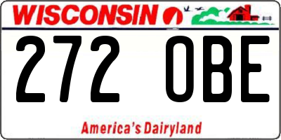 WI license plate 272OBE
